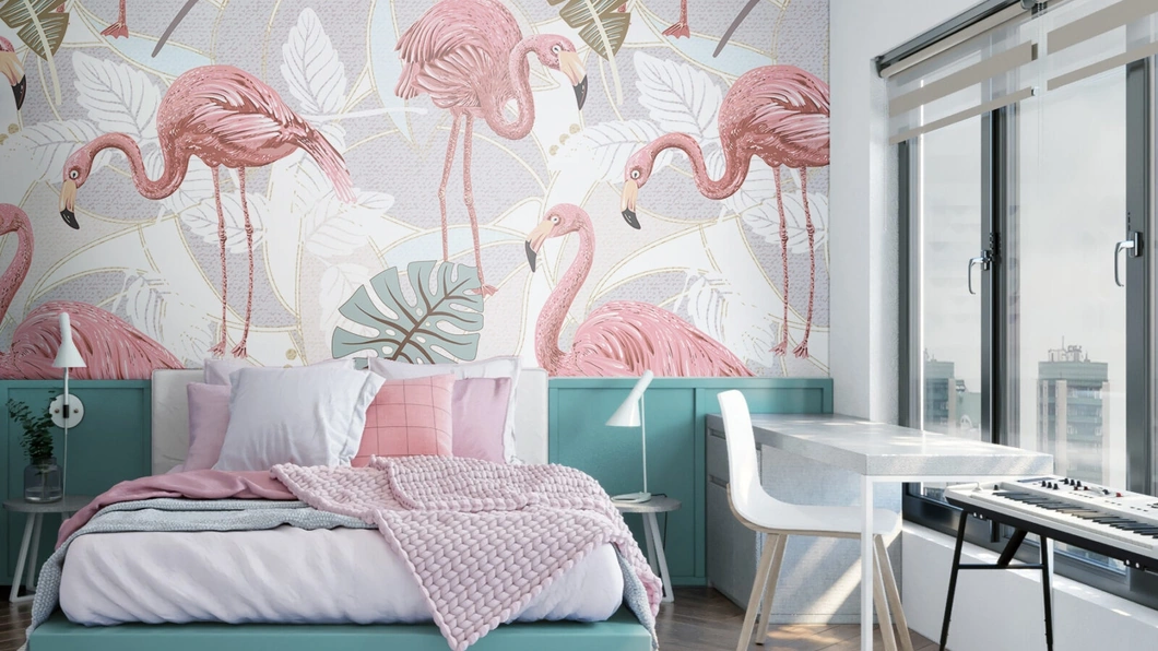 Carta da parati Flamingos di Pintdecor