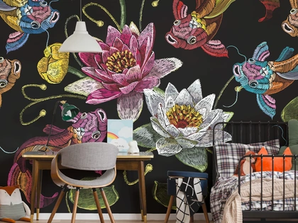 Carta da parati Japanese Pond di Pintdecor