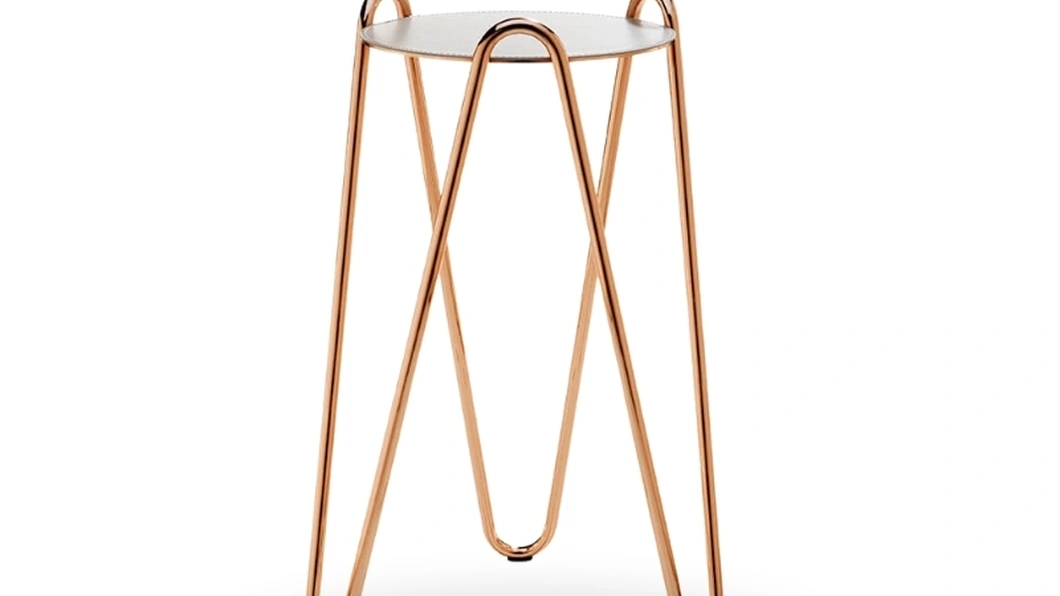 Tavolino in metallo con top rivestito in cuoio Apelle Chic di Midj