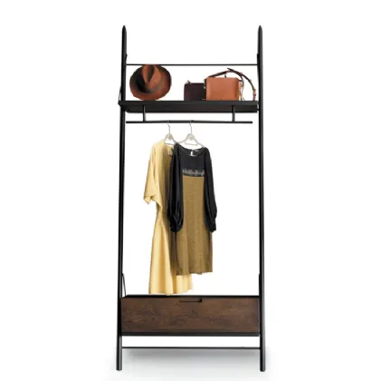 Appendiabiti Easy Closet in metallo e legno di Devina Nais