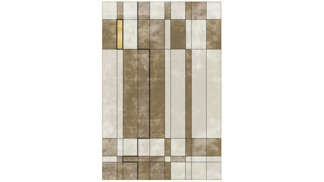 Tappeto dalle geometrie astratte Face Reloaded Marked Tobacco di Sirecom