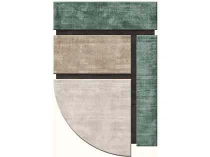 Tappeto geometrico dalla forma irregolare Island Aqua di Sirecom