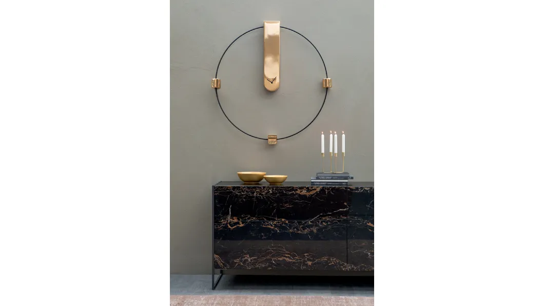 Orologio analogico Memo in metallo con inserti in ceramica di Tonin Casa