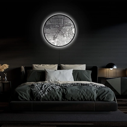 Quadro tondo luminoso 01 di Pintdecor