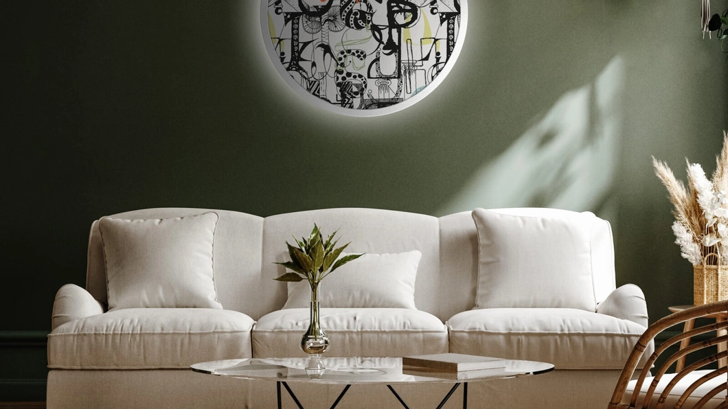 Quadro tondo luminoso 02 di Pintdecor