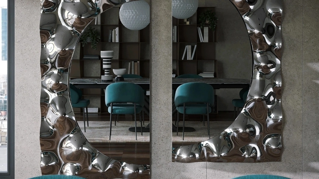 Specchiera di design con cornice in vetro fuso Afrodite di Tonin Casa