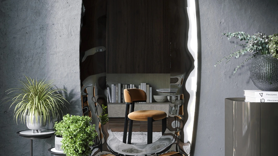 Specchio Eos con cornice in vetro fuso di Tonin Casa