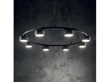 Lampada a sospensione Minor Round in metallo con sorgenti luminose a led di Ideal Lux