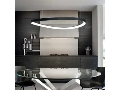 Lampada a sospensione Gemini in metallo con diffusore in policarbonato opale di Ideal Lux