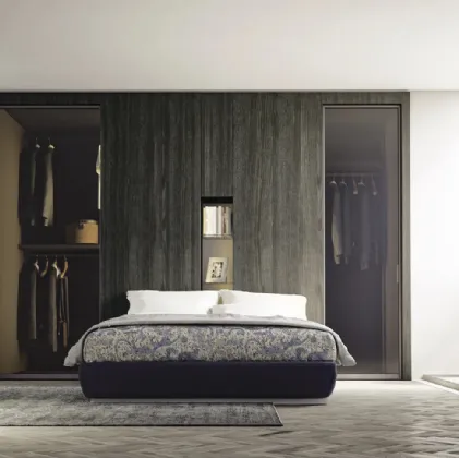 Cabina Armadio con ante battenti Stand Up in nobilitato effetto legno e vetro di Dielle Modus