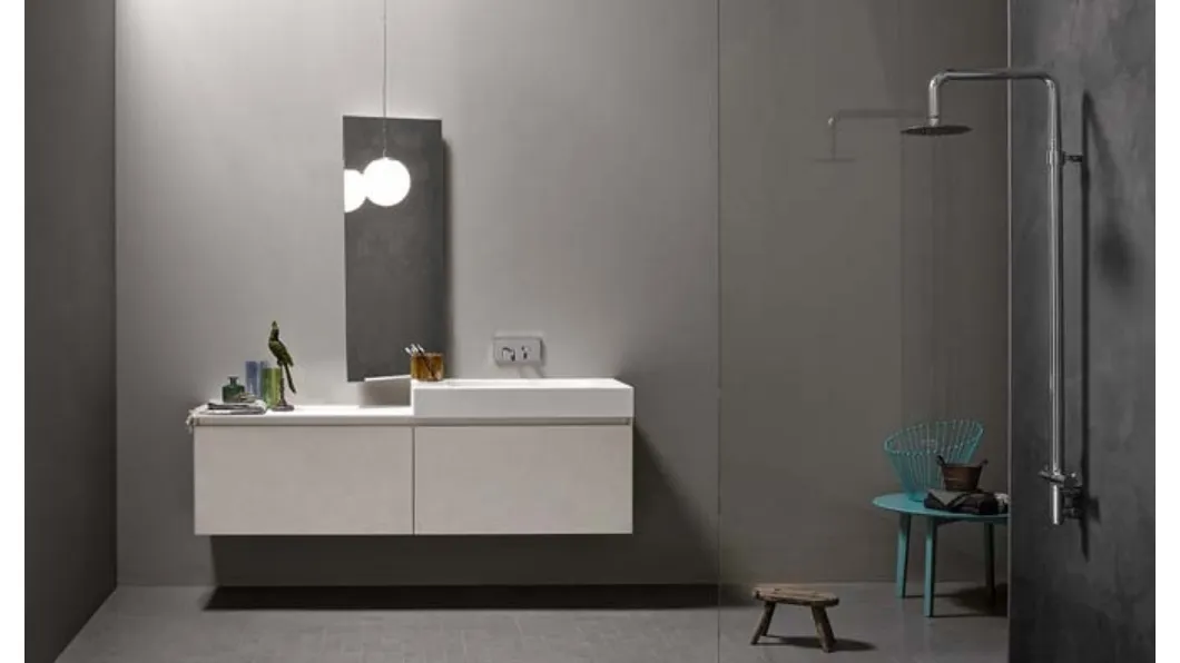 Mobile da Bagno sospeso in melaminico e top in Corian 45 08 di Birex