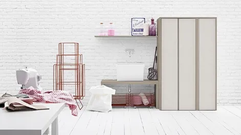 Mobile da Bagno in melaminico e lavabo in ceramica Acqua e Sapone Lavanderia 02 di Birex