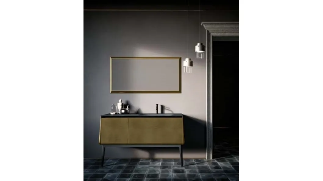 Mobile da bagno di design in laccato metallico Campus 01 di Birex