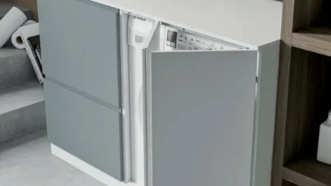 Mobile da Lavanderia in laccato opaco carta da zucchero e bianco Idrobox 01 di Birex
