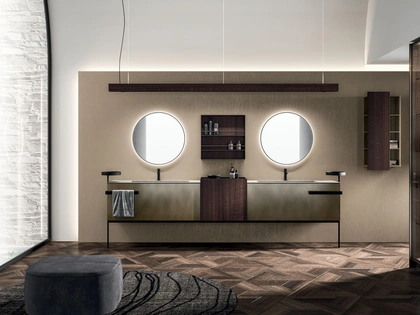 Mobile da Bagno a terra Lympha 06 in laccato ossidato ottone di Arrital
