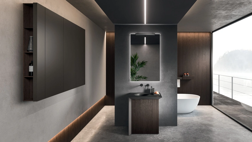 Mobile da Bagno a terra Modo Project 01 in Rovere scuro di Arrital