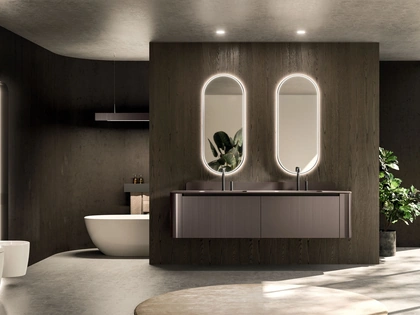 Mobile da Bagno sospeso Modo Project 08 in laccato Metal Brown di Arrital
