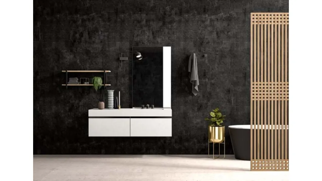 Mobile da Bagno sospeso in melaminico Sidero 04 di Birex
