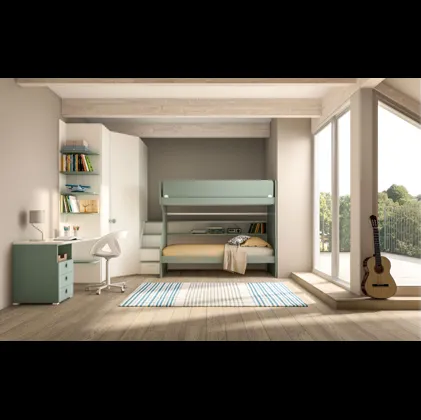 Camera con letto a castello e scrivania Room 164 di Zg Mobili