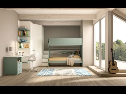 Camera con letto a castello e scrivania Room 164 di Zg Mobili