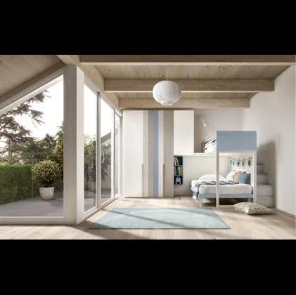 Camera con soppalco Room 163 con armadio dalle ante personalizzabili di Zg Mobili