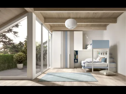 Camera con soppalco Room 163 con armadio dalle ante personalizzabili di Zg Mobili