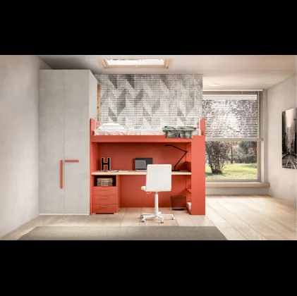 Camera con soppalco e scrivania Room 173 di Zg Mobili