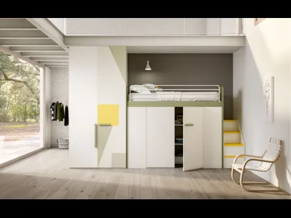 Camera per ragazzi con soppalco Room 174 di Zg Mobili