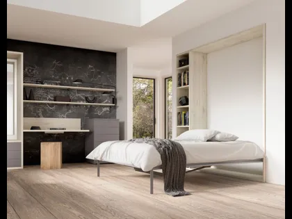 Camera salvaspazio con scrivania e letto aperto Room 150 di Zg Mobili