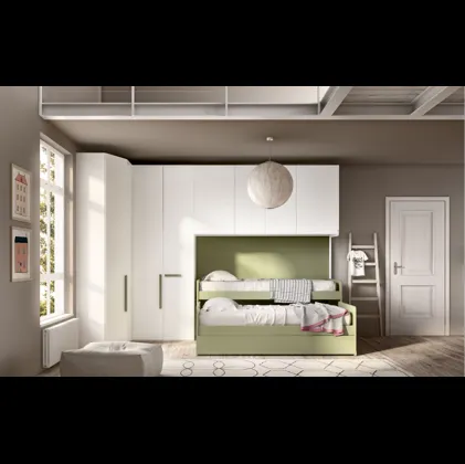 Camera con ponte angolare e doppio letto estraibile Room 147 di Zg Mobili