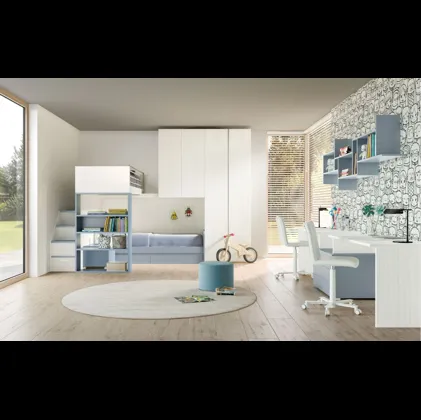 Camera per bambini con soppalco Room 166 di Zg Mobili