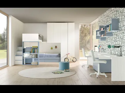 Camera per bambini con soppalco Room 166 di Zg Mobili