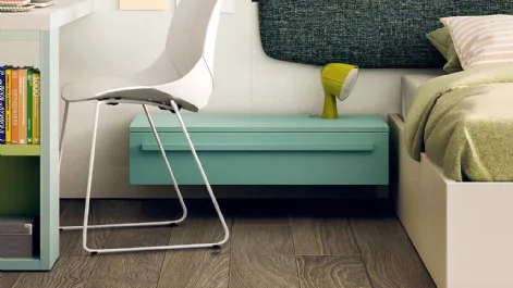 Comodino Box sospeso in laccato opaco con maniglia di Clever