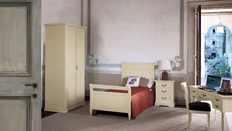 Comodino Ado in legno laccato avorio di Tonin Casa