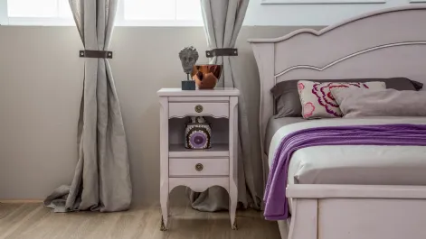 Comodino in legno laccato bianco Virgo di Tonin Casa