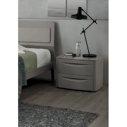 Comodino King in melaminico laccato Grigio di Maronese Acf