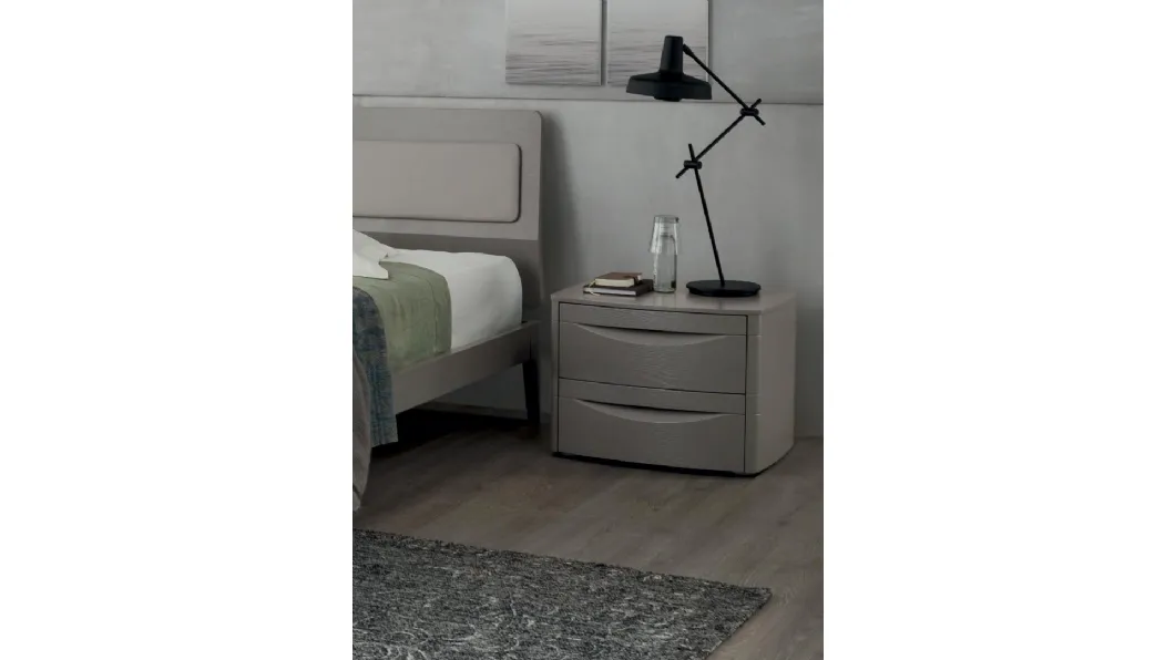 Comodino King in melaminico laccato Grigio di Maronese Acf