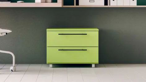 Comodino cassettiera Start Ruote in laccato opaco di Clever