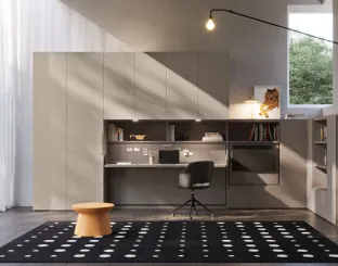 Letto singolo a scomparsa in laccato opaco Hiro 02 di Clever