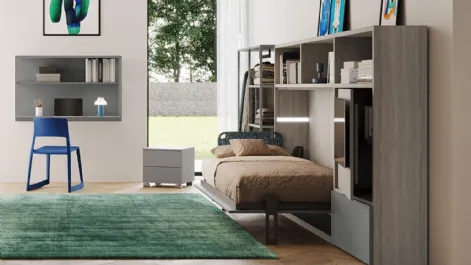 Letto singolo a scomparsa aperto Im 22 09 Nikai in melaminico di Clever