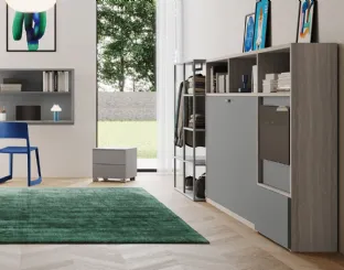 Letto singolo a scomparsa in laccato e melaminico Nikai 03 di Clever