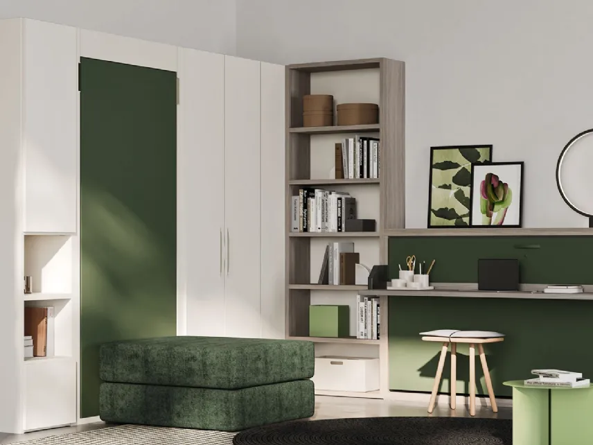 Letto a scomparsa chiuso in laccato opaco Shin di Clever