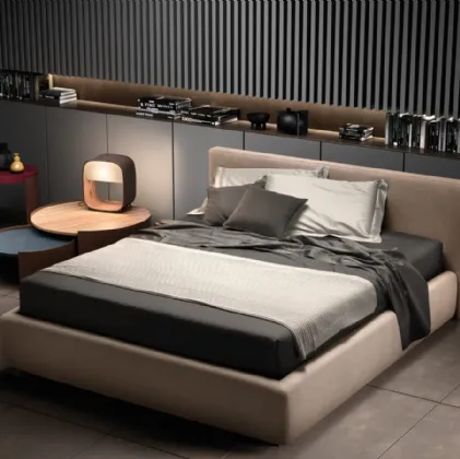Letto in tessuto sfoderabile con testiera Happy di Bside