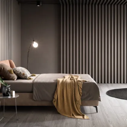 Letto matrimoniale in tessuto con testiera Hug di Bside