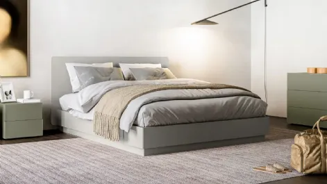 Letto laccato opaco con box contenitore e testiera Dream di Dielle Modus