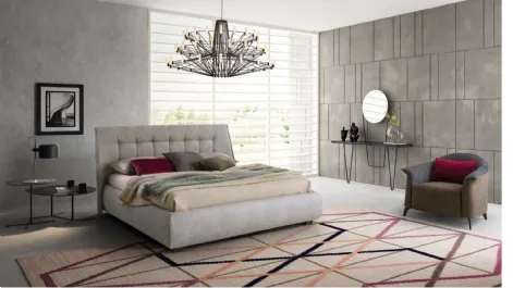 Letto in tessuto imbottito con testiera trapuntata Guscio di Le Comfort