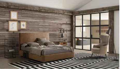 Letto in ecopelle con testiera Illy di Le Comfort