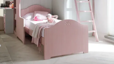 Letto singolo in legno rosa per bambine Luna di Callesella