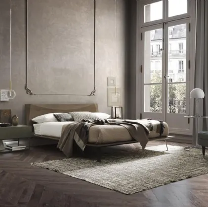 Letto matrimoniale Luna in legno con testiera di Mobilgam