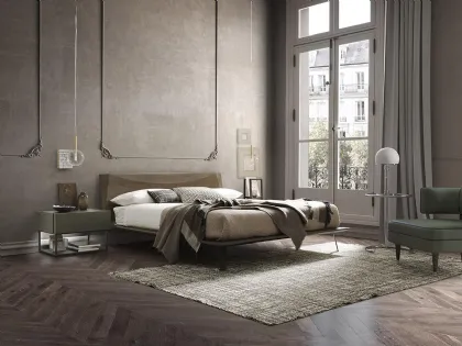 Letto matrimoniale Luna in legno con testiera di Mobilgam